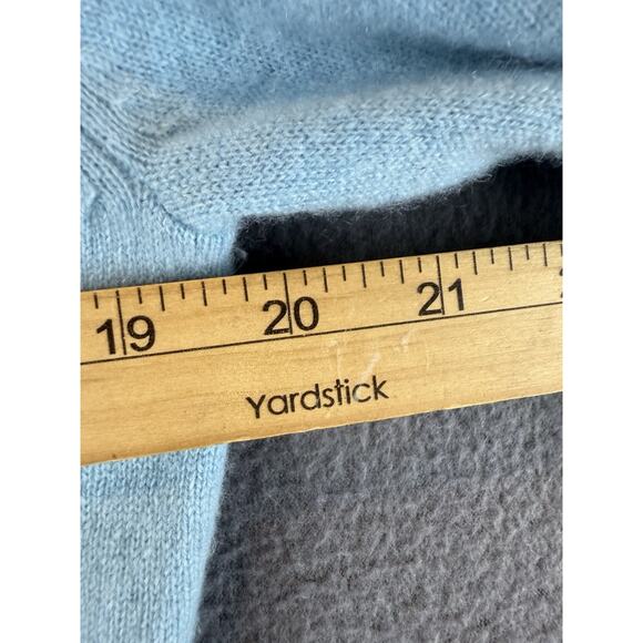 Mainbocher Light Blue 100% Cashmere V-Neck Long Sleeve Sweater Size XL - Picture 5 of 9